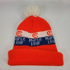 Maple Leaf Foods Vintage Toque Knit Winter Hat PomPom Meats